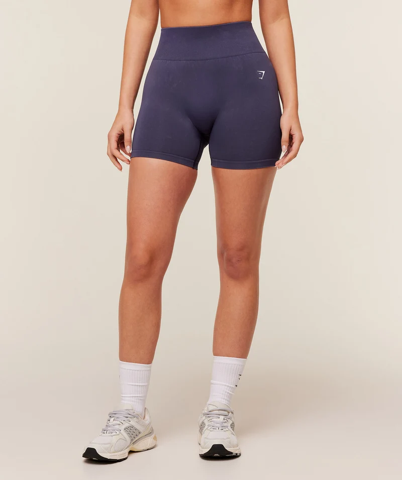 Gymshark Everyday Seamless Washed Shorts - Midnight Purple/Wash