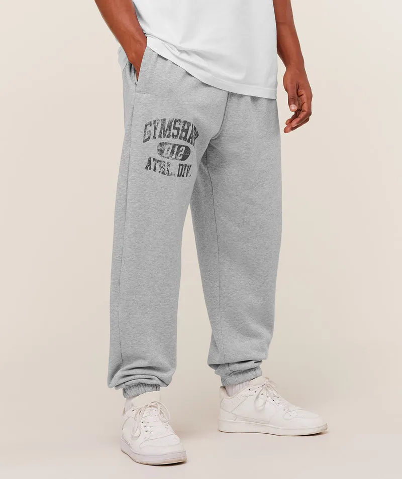 Gymshark Athletic Division Graphic Joggers - Light Grey Core Marl