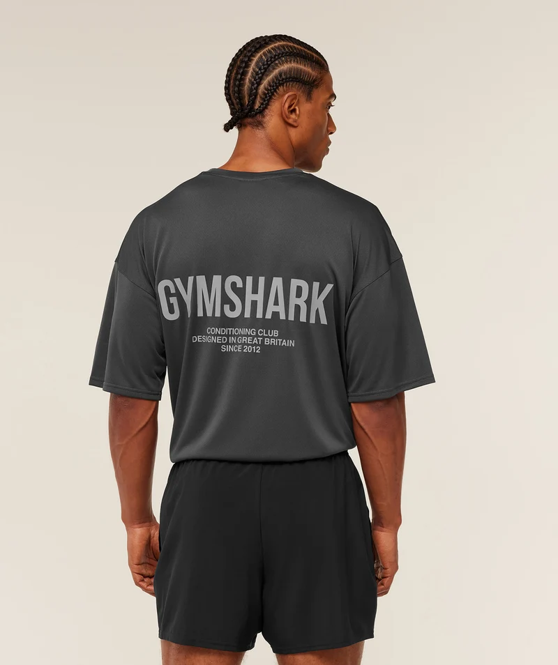 Gymshark Conditioning Club Oversized T-Shirt - Onyx Grey/Smokey Grey