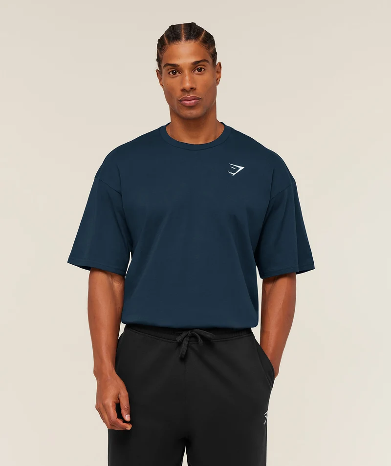 Gymshark Crest Oversized T-Shirt - Navy