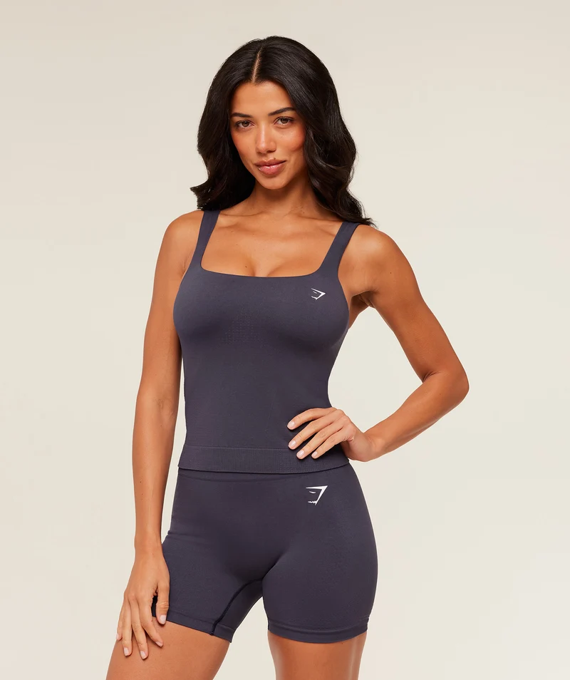 Gymshark Vital Seamless Tank With Shelf - Midnight Purple/Marl