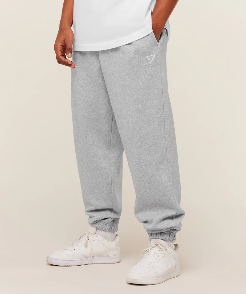 Gymshark Crest Oversized Jogger - Light Grey Core Marl