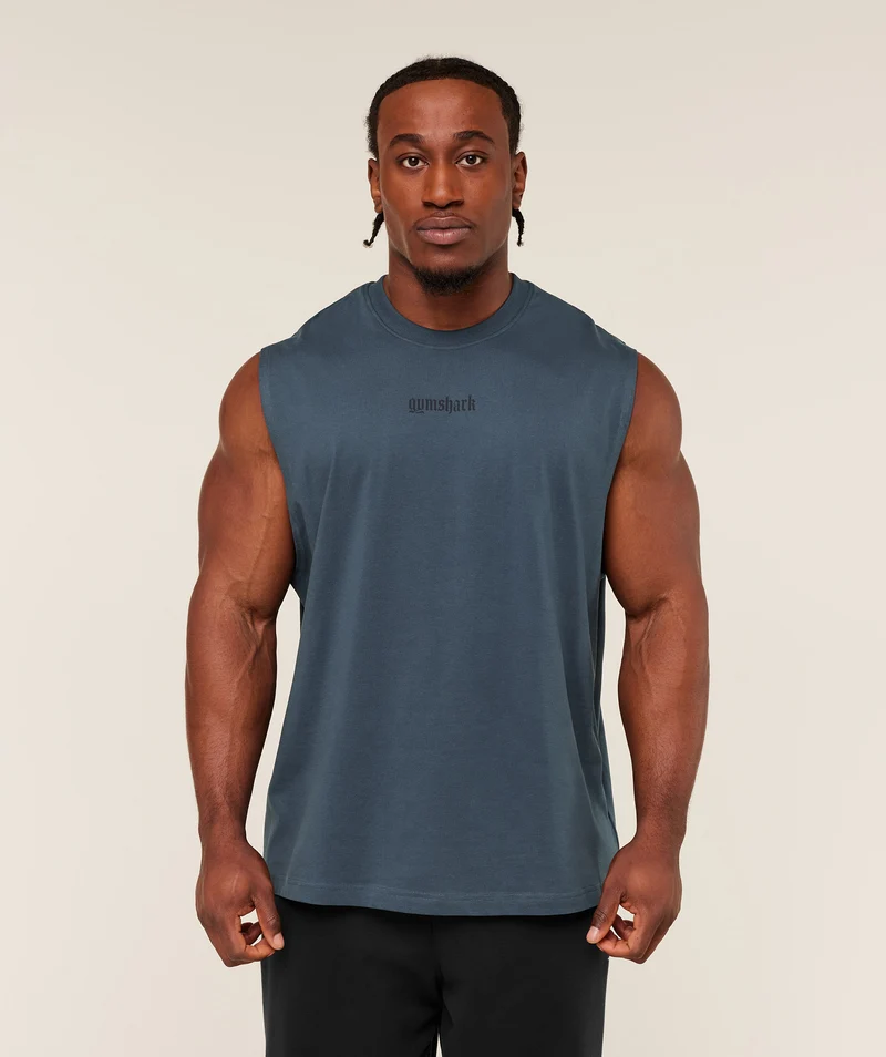 Gymshark Olde English Tank - Stealth Blue