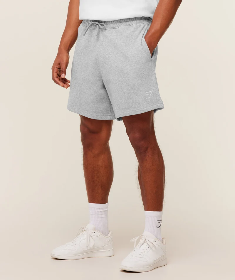 Gymshark Crest Short - Light Grey Core Marl