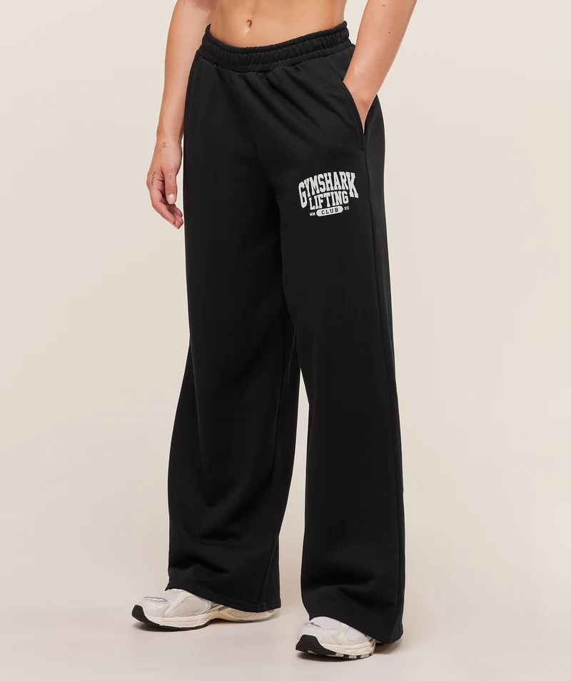 Gymshark Lifting Club Graphic Straight Leg Joggers - Black