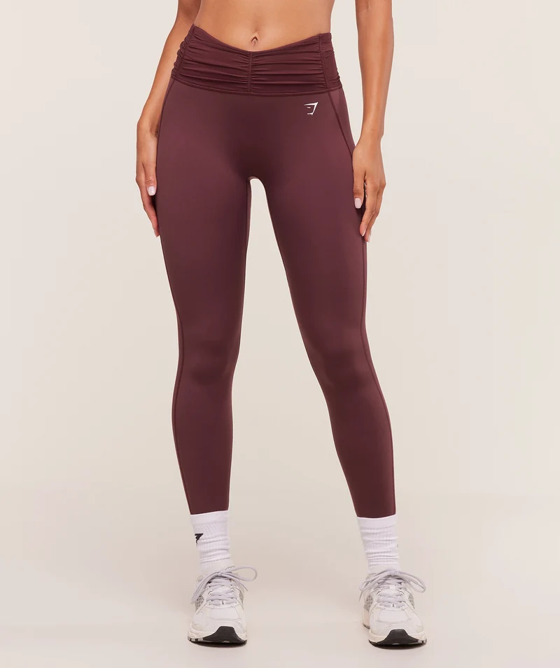 Gymshark Ruche Legging - Rich Maroon
