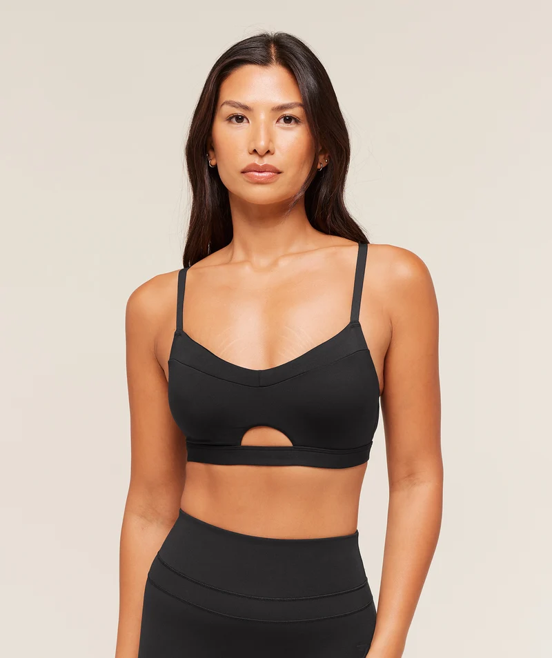 Gymshark Balcony Peekaboo Sports Bra - Black