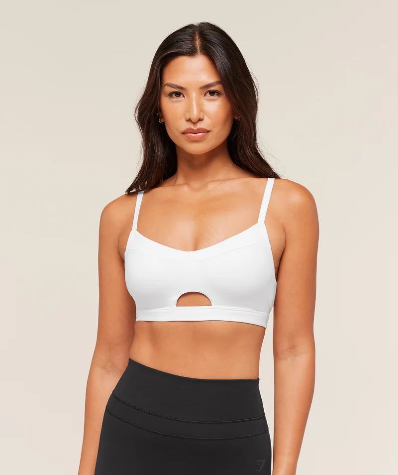 Gymshark Balcony Peekaboo Sports Bra - White