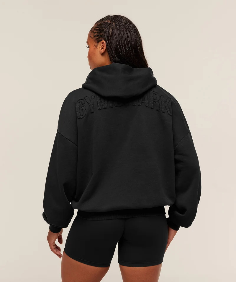 Gymshark Power Washed Oversized Hoodie - Black/Wash