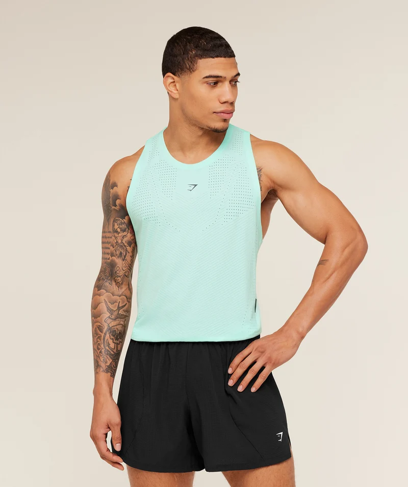 Gymshark Seamless Running Tank - Pop Turquoise