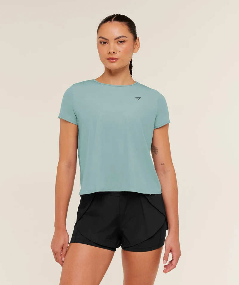 Gymshark Running Short Sleeve T-Shirt - Storm Blue
