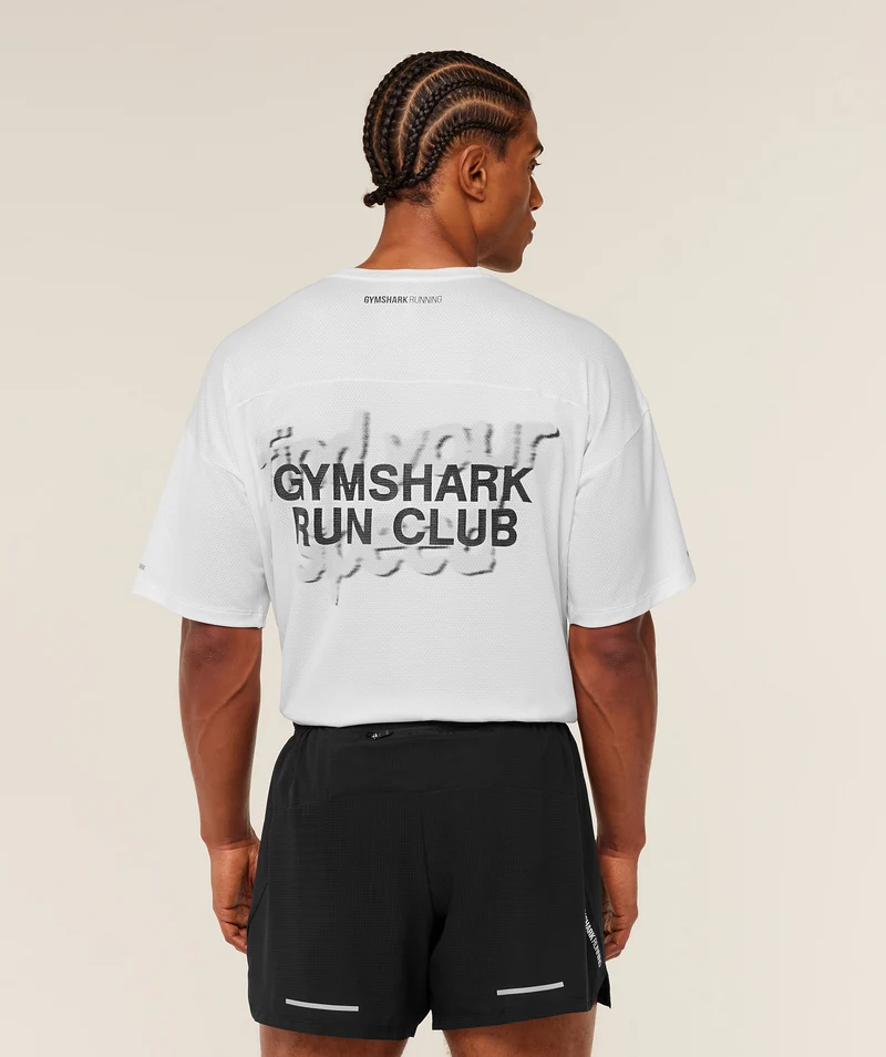 Gymshark Running Graphic T-Shirt - White