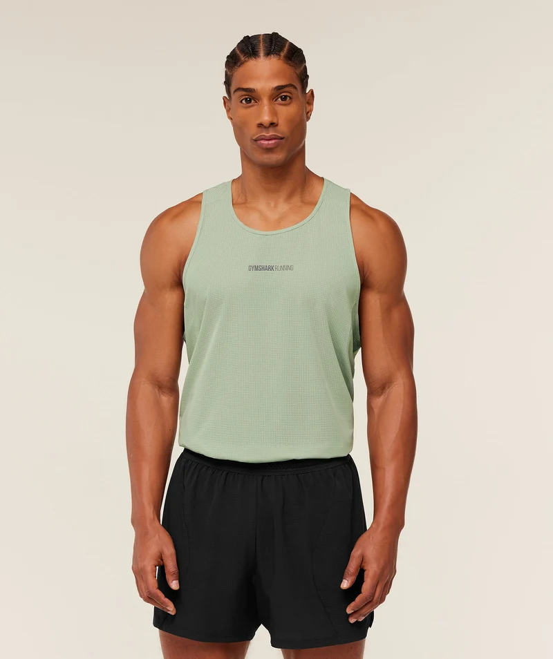 Gymshark Running Tank - Haze Green