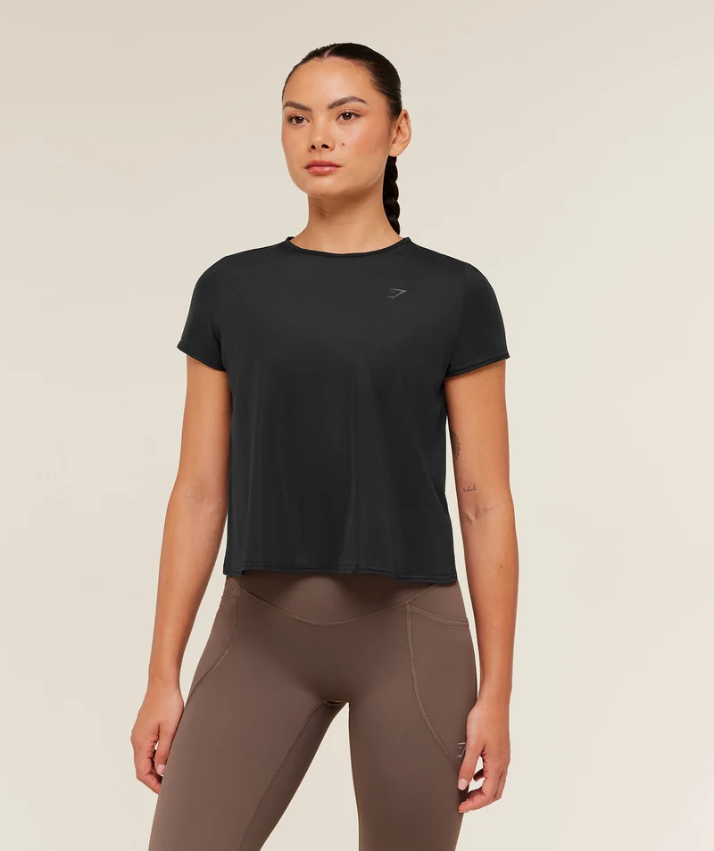 Gymshark Running Short Sleeve T-Shirt - Black