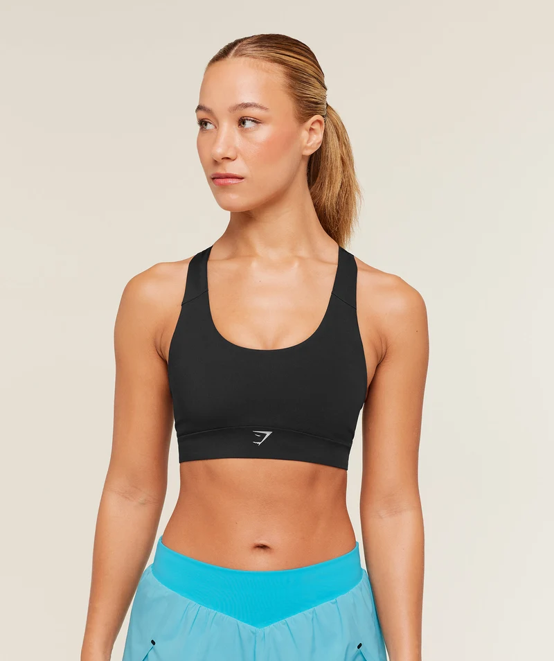 Gymshark Medium Support Running Sports Bra - Black