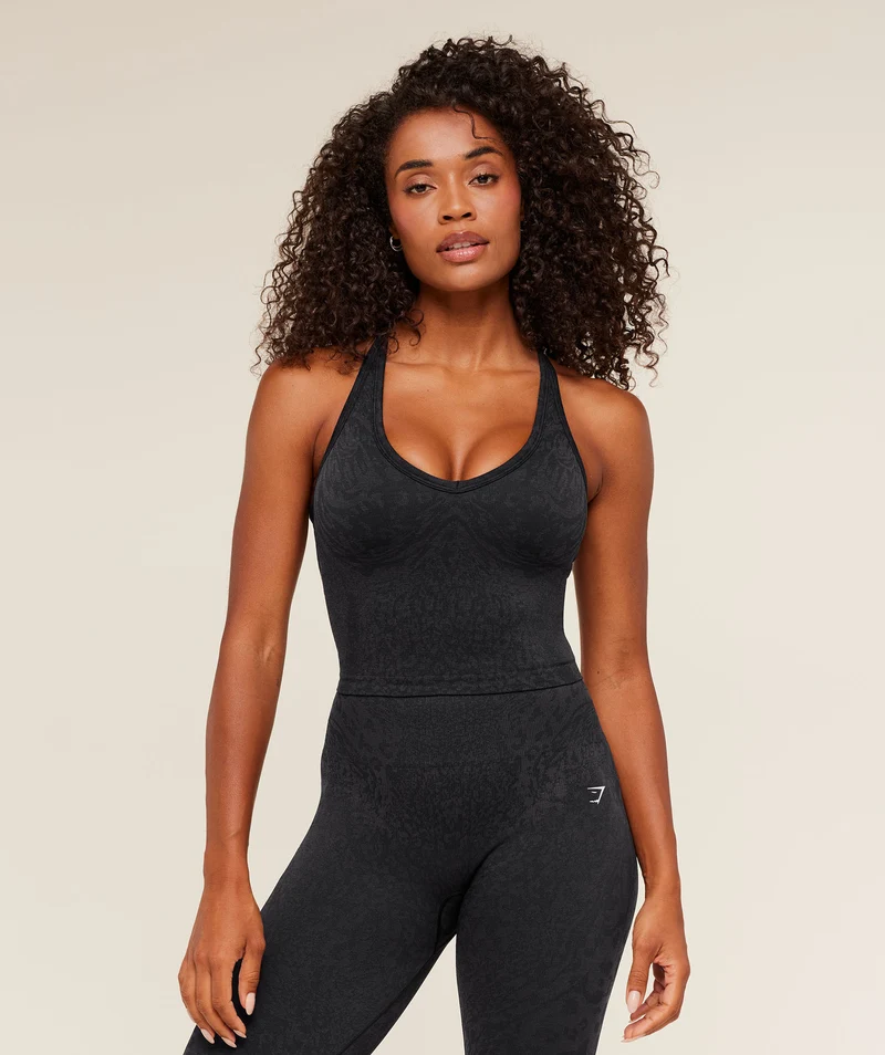 Gymshark Adapt Animal Tank Top with Shelf - Black/Asphalt Grey