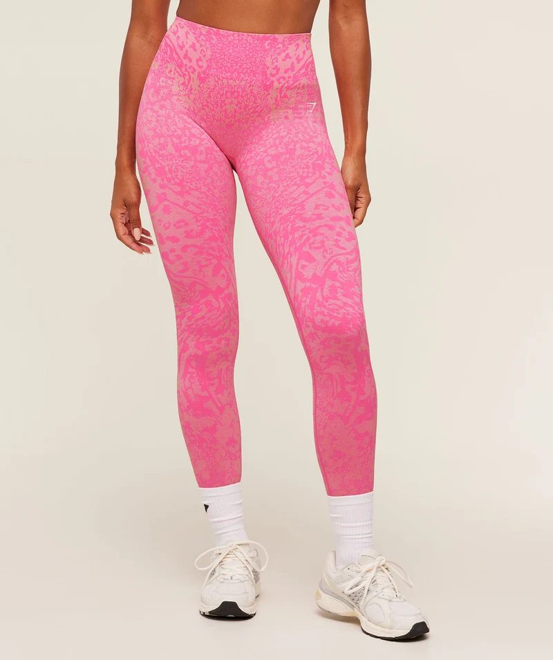 Gymshark Adapt Animal Leggings - Electric Pink/Sorbet Yellow