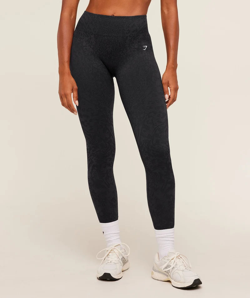 Gymshark Adapt Animal Leggings - Black/Asphalt Grey