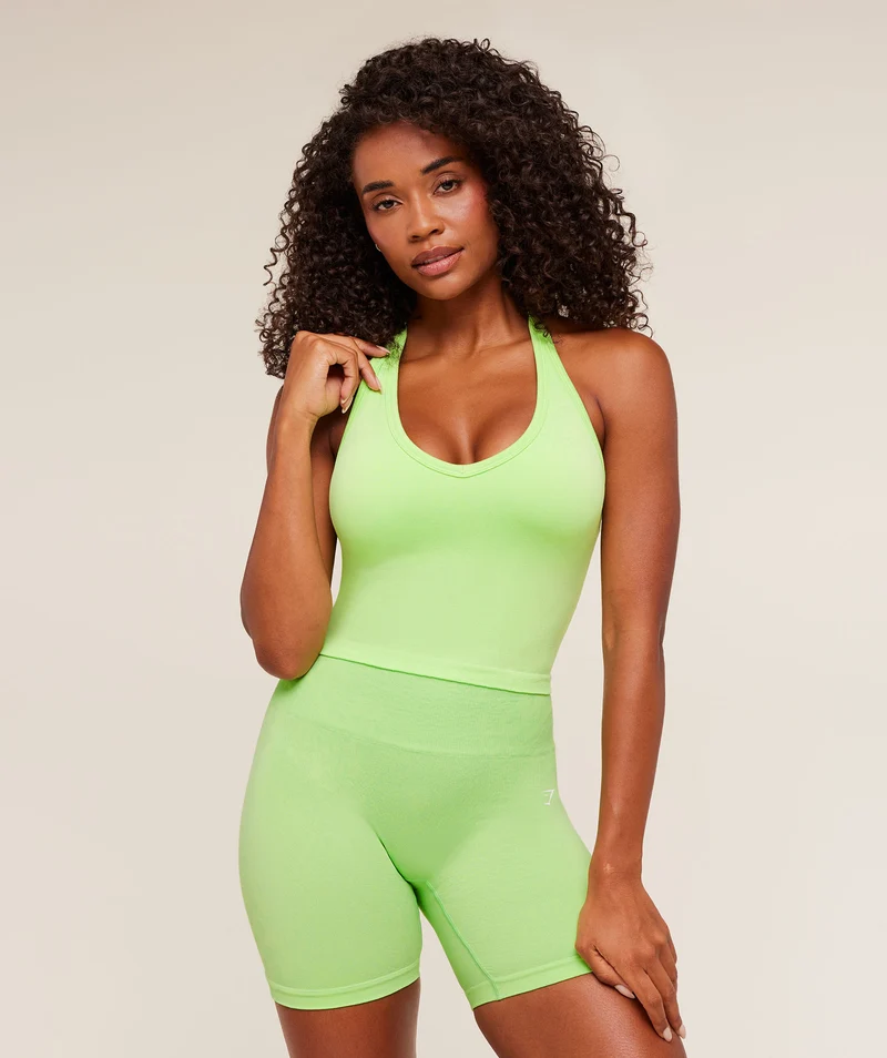 Gymshark Adapt Animal Tank Top with Shelf - Energy Gelato Green/Sorbet Yellow
