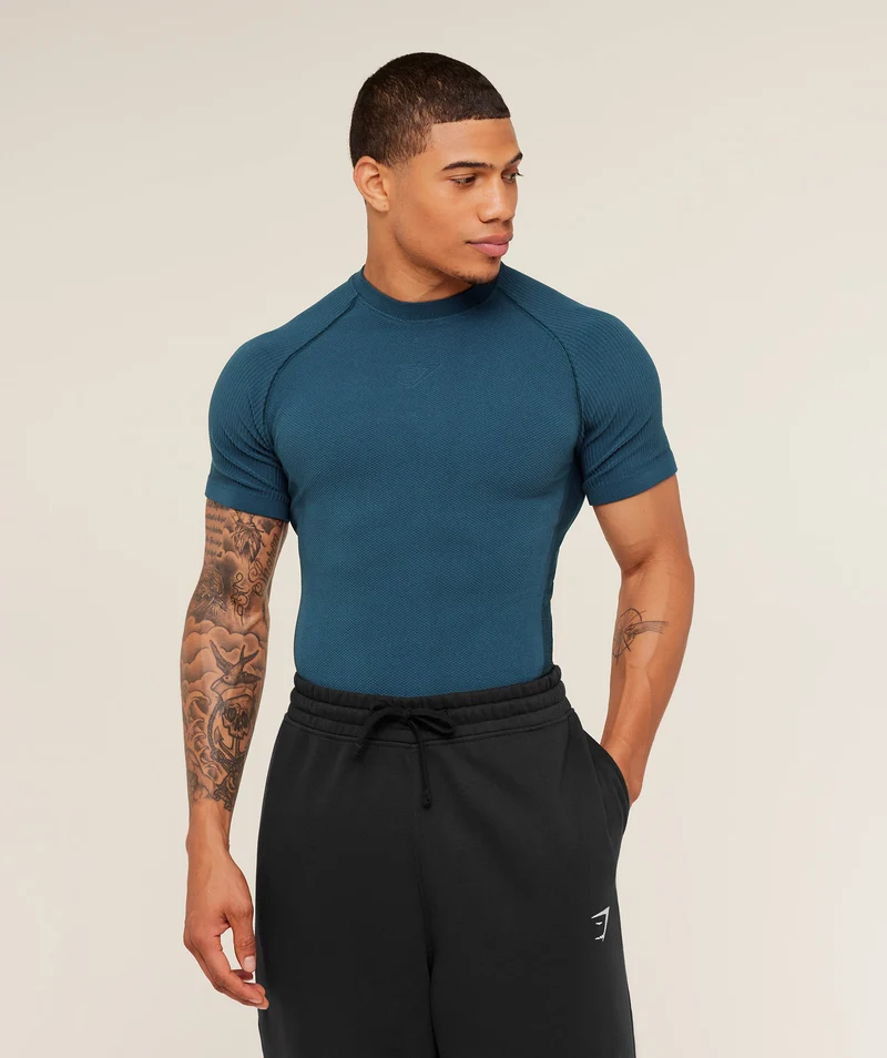 Gymshark Physique T-Shirt - Stealth Blue/Deep Petrol Blue