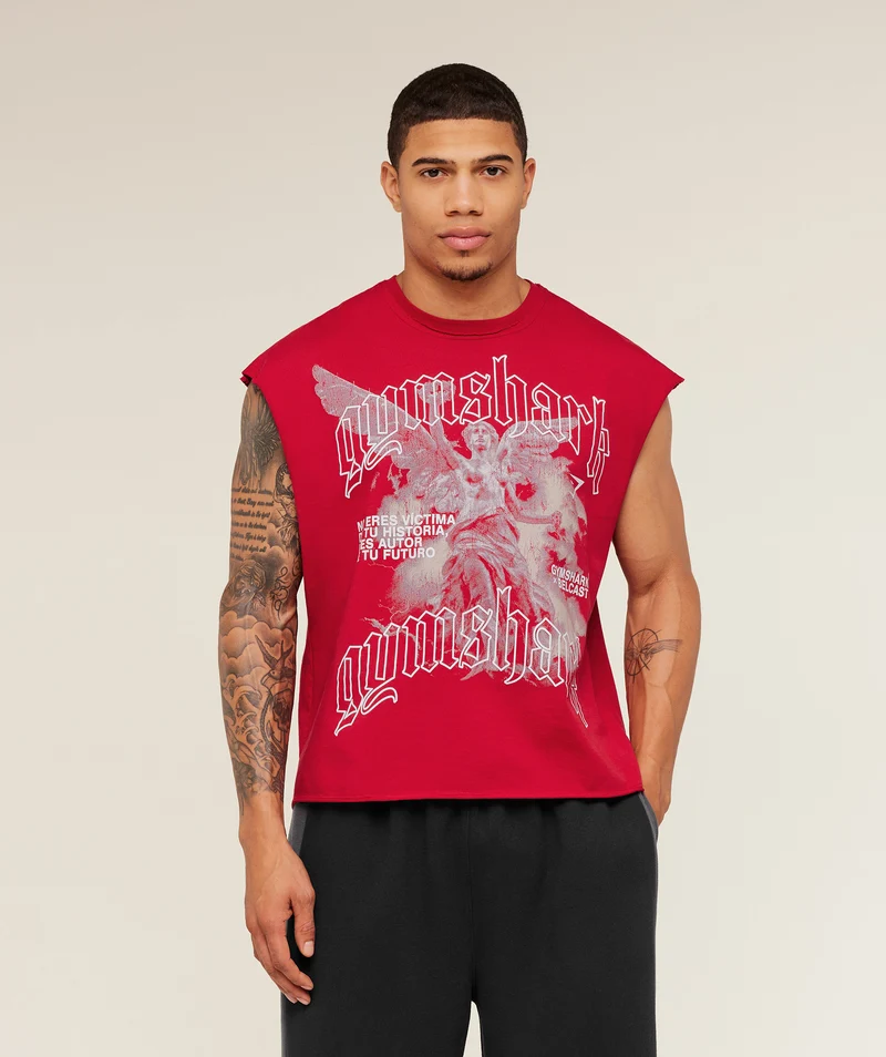 Gymshark GS x Carlos Cut off Tee - Carmine Red