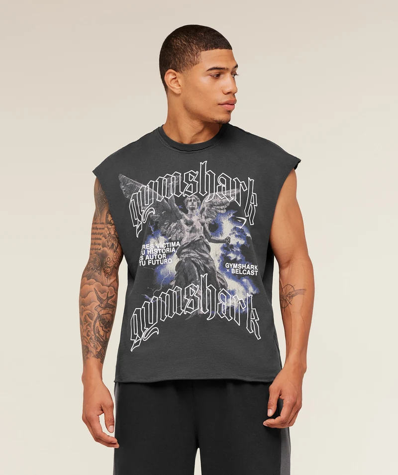 Gymshark GS x Carlos Cut off Tee - Onyx Grey