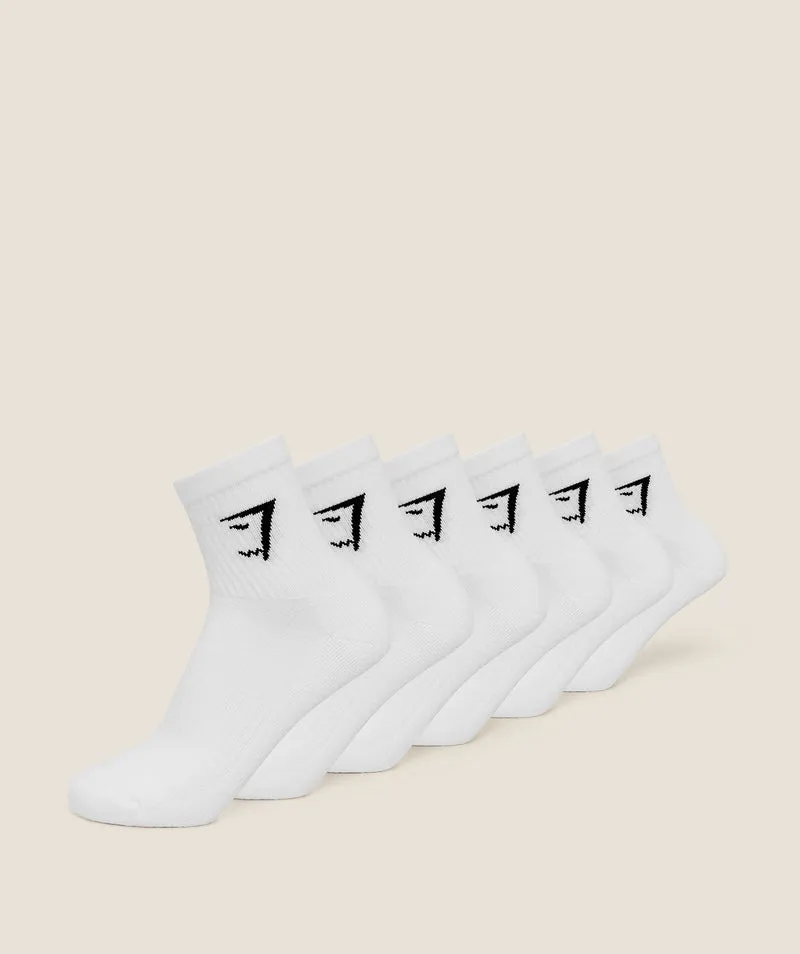 Gymshark Midi Socks 6pk - White