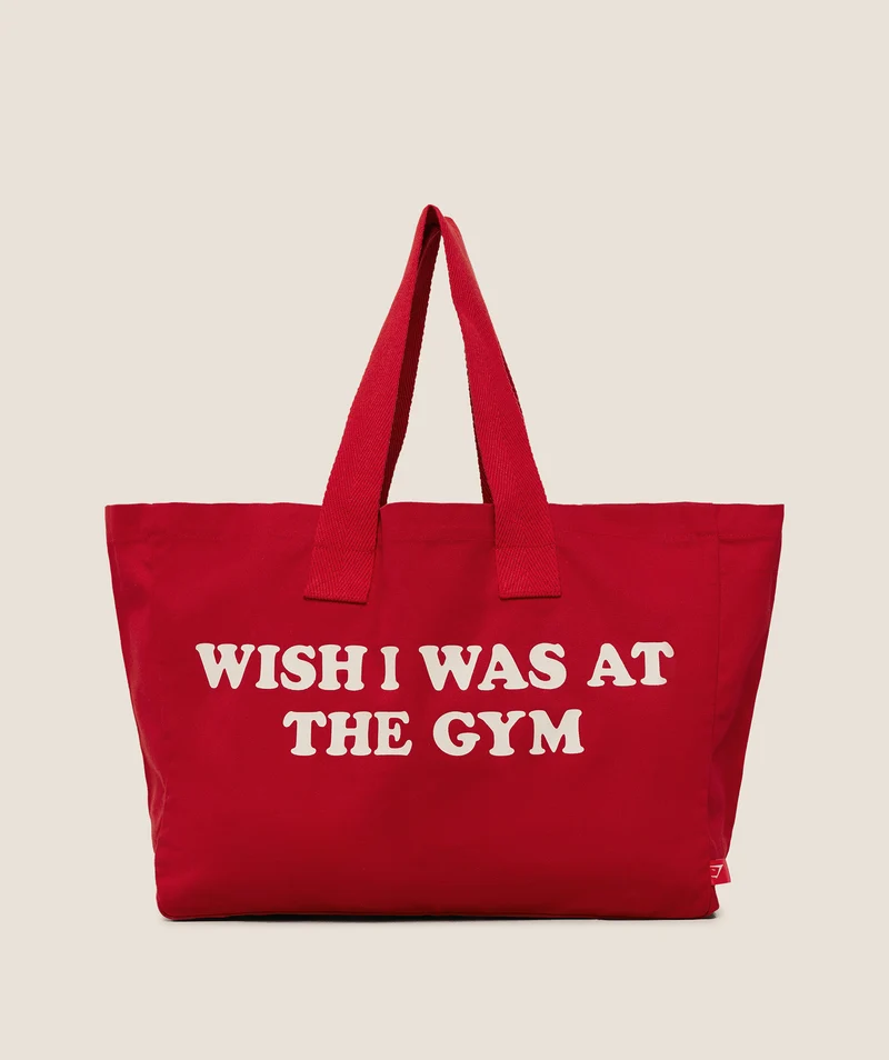 Gymshark Slogan Tote - Carmine Red