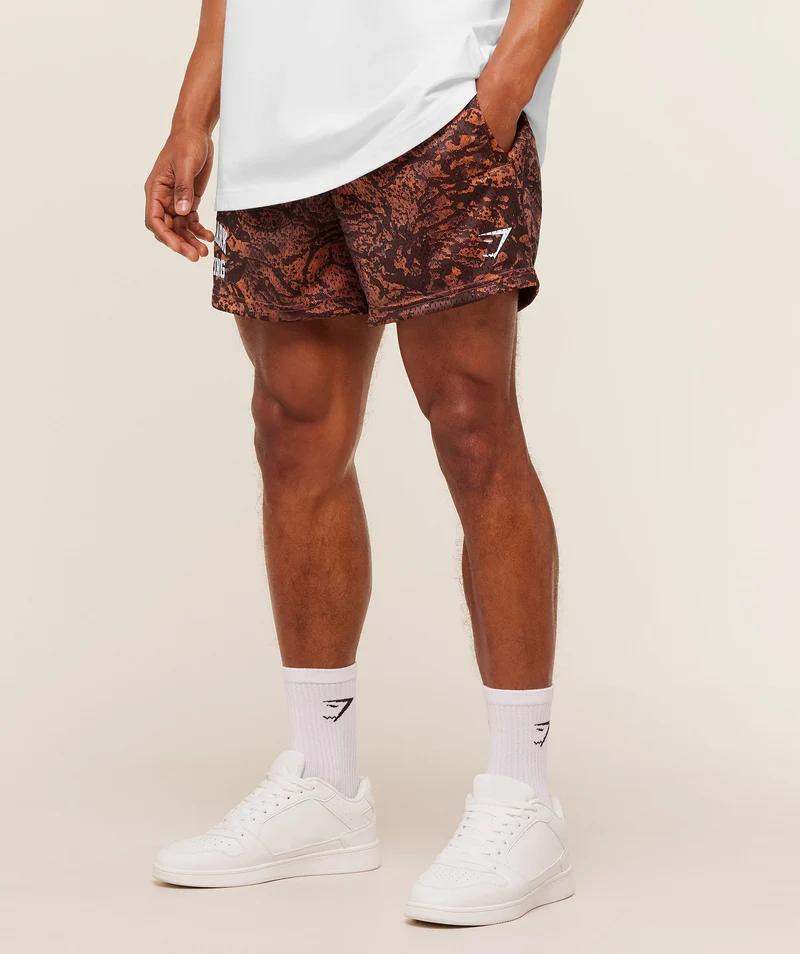 Gymshark Lifting Mesh 5" Shorts - Terracotta Orange