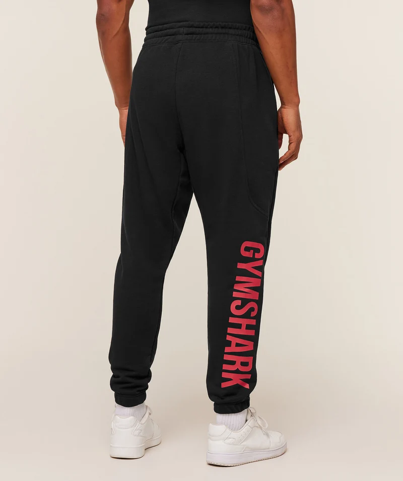 Gymshark Power Wordmark Jogger - Black/Conditioning Red