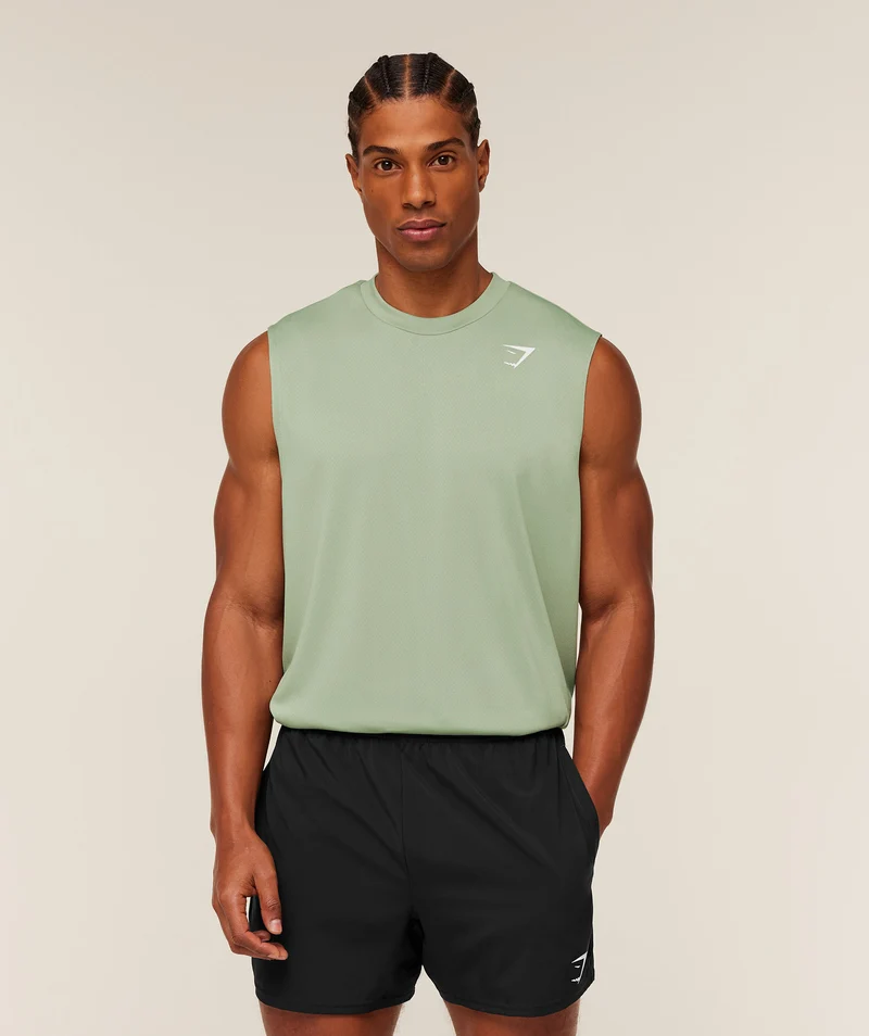 Gymshark Oversized Performance Tank - Haze Green