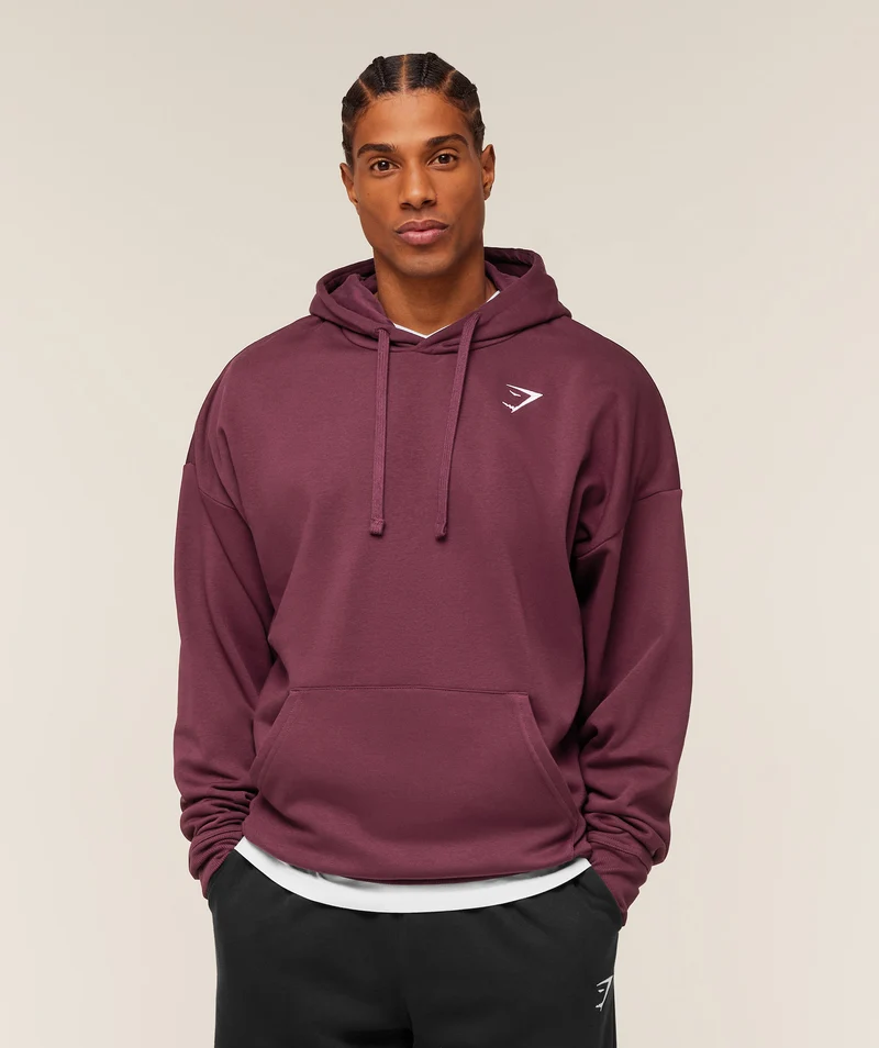 Gymshark Crest Oversized Hoodie - Impact Burgundy