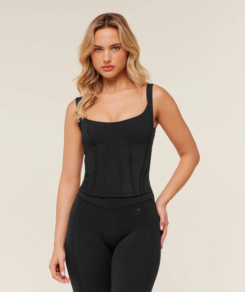 Gymshark Corset Tank Top - Black