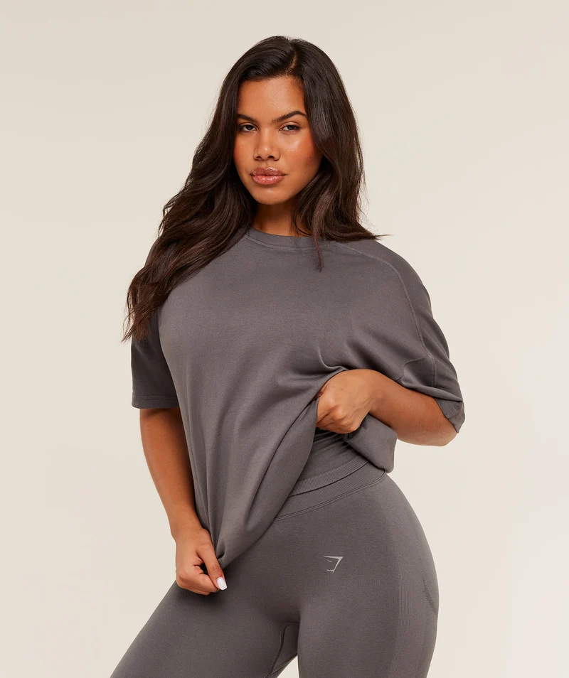 Gymshark Pump Cover Top - Cool Brown/Wash