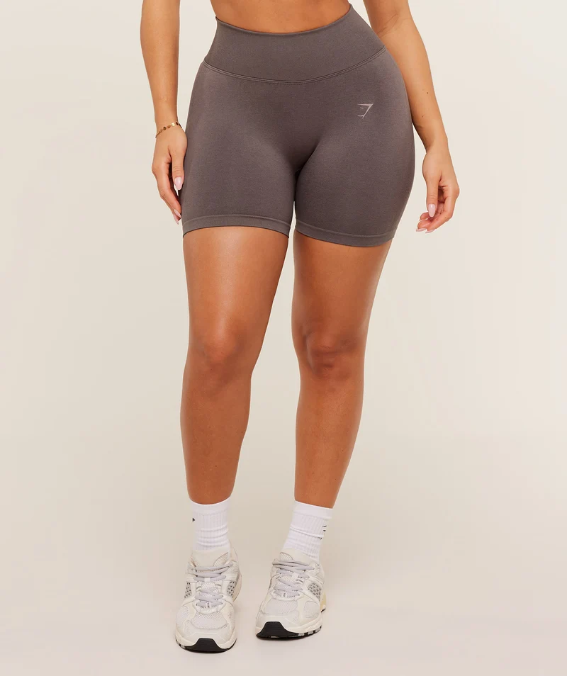 Gymshark Lift Seamless High-Rise Shorts - Cool Brown