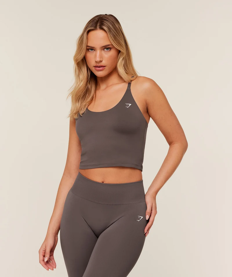 Gymshark Training Shelf Cami Tank - Cool Brown