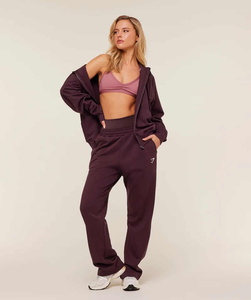 Gymshark Training Fleece Straight Leg Regular Joggers - Cherry Purple