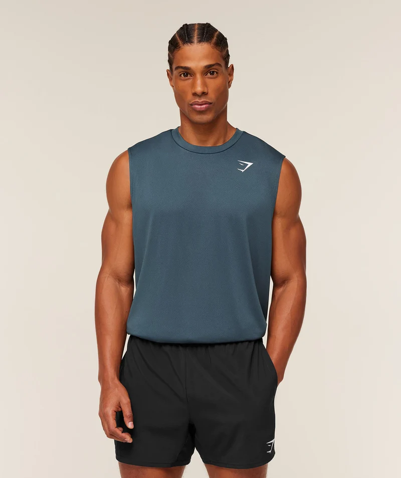 Gymshark Oversized Performance Tank - Stealth Blue