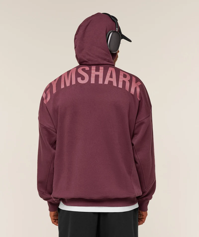 Gymshark Power Oversized Hoodie - Impact Burgundy