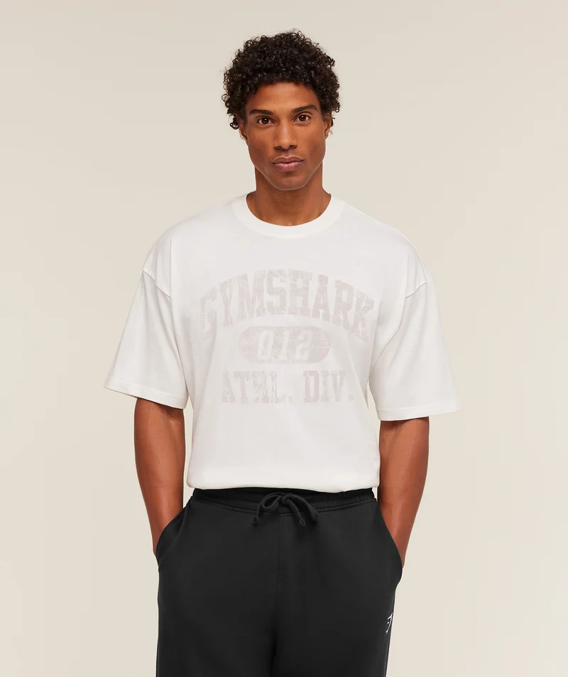 Gymshark Athletic Division Graphic T-Shirt - Soft White