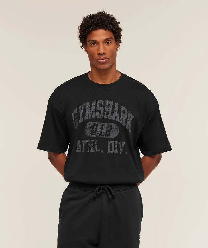 Gymshark Athletic Division Graphic T-Shirt - Black