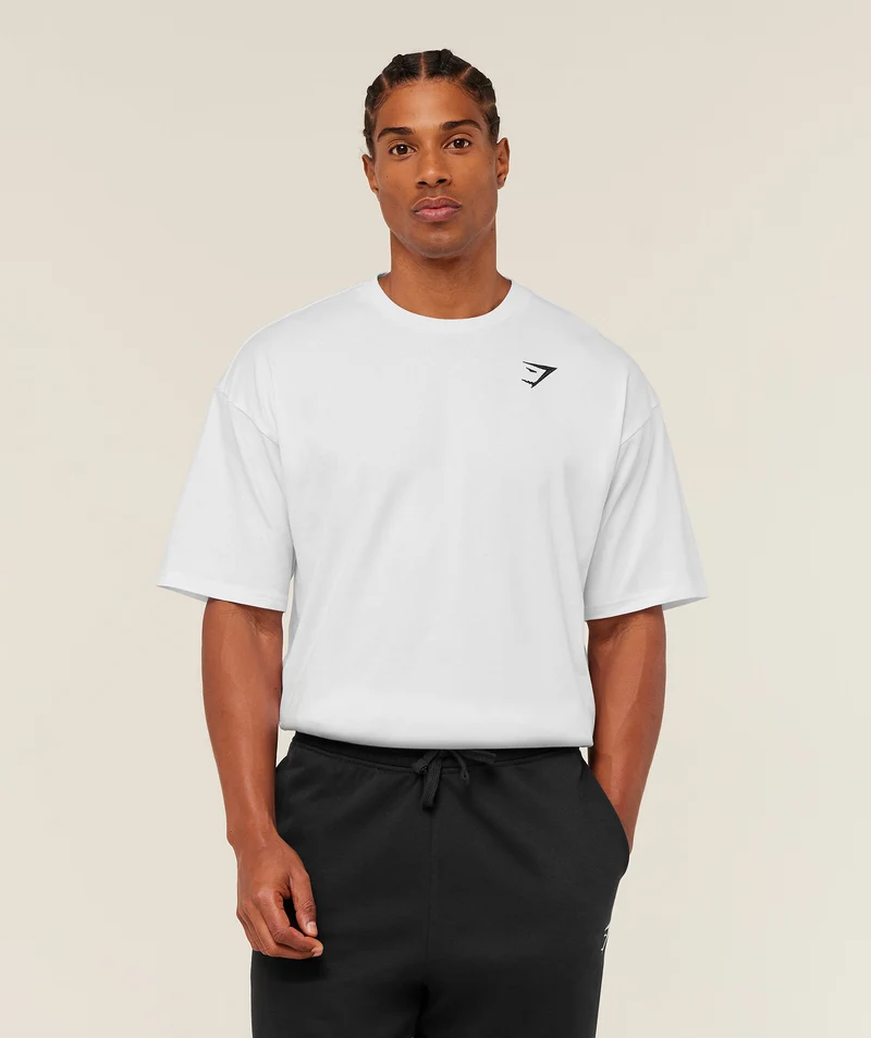 Gymshark Crest Oversized T-Shirt - White