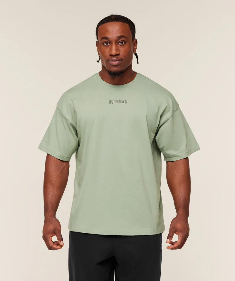 Gymshark Olde English T-Shirt - Haze Green
