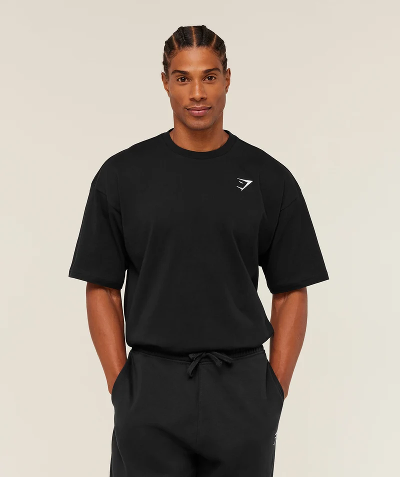 Gymshark Crest Oversized T-Shirt - Black