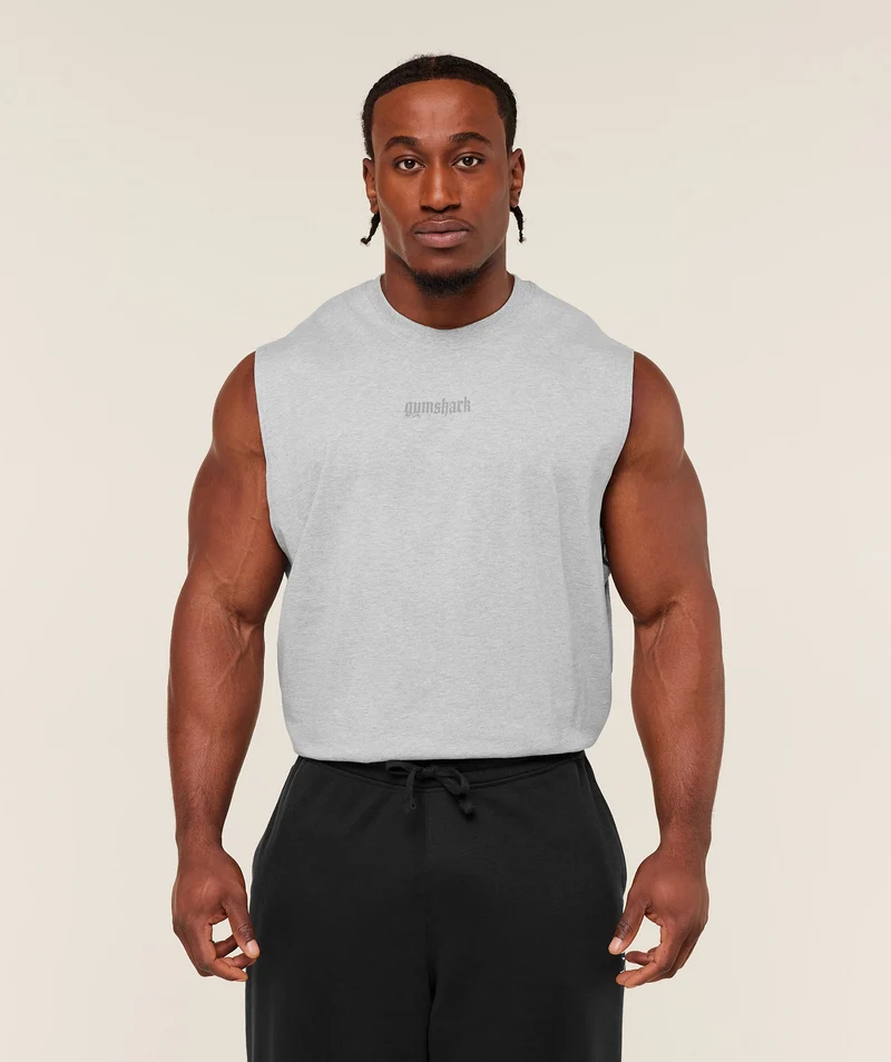 Gymshark Olde English Tank - Soft Grey Marl
