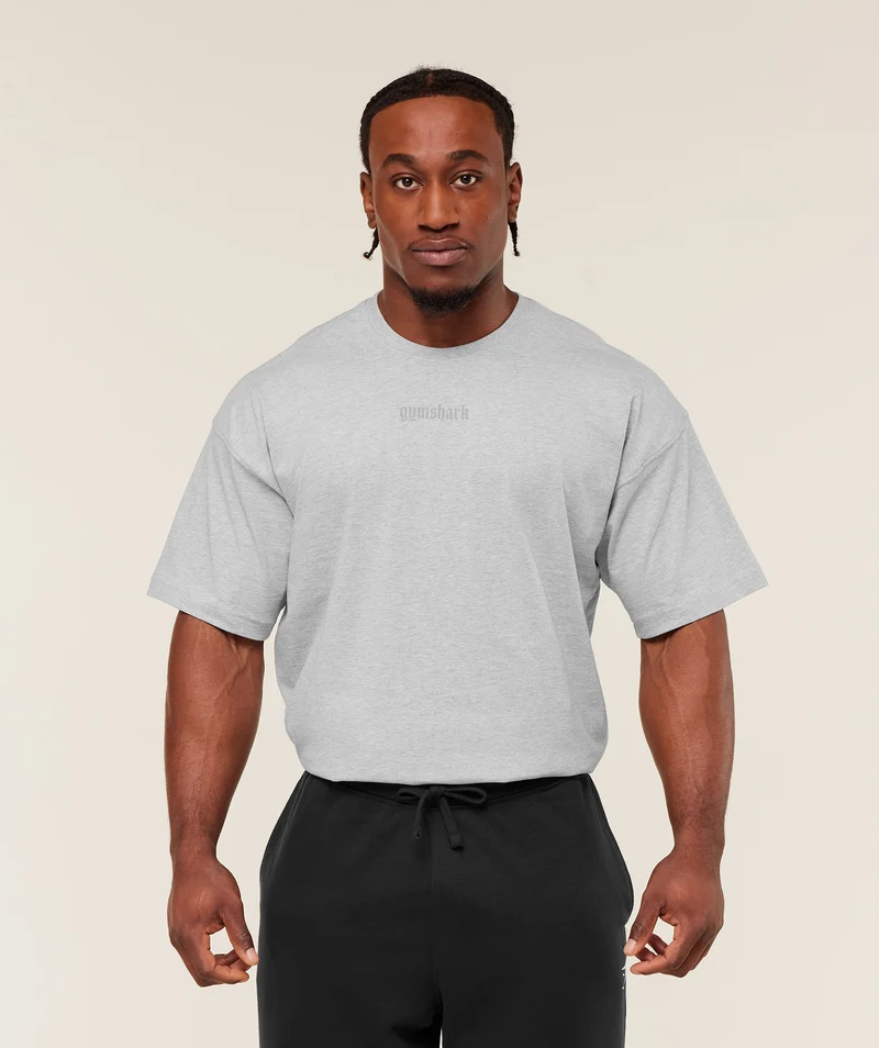 Gymshark Olde English T-Shirt - Soft Grey Marl