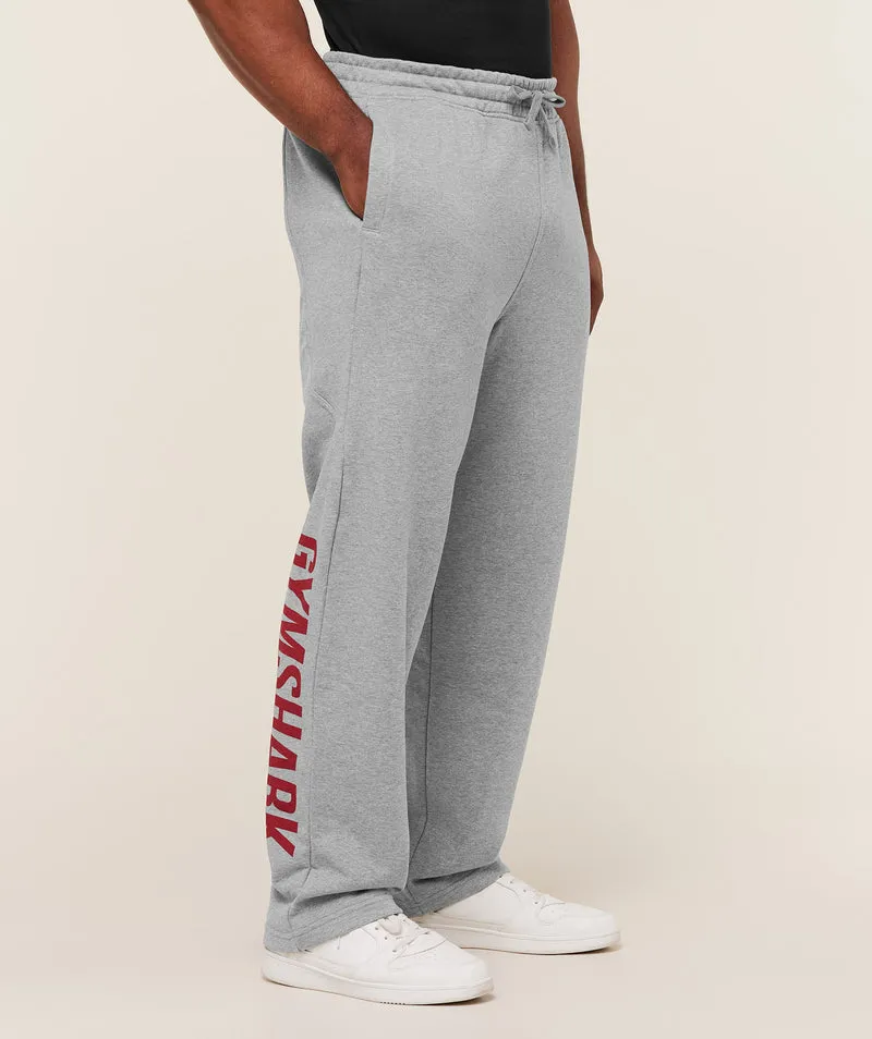 Gymshark Power Straight Leg Pant - Charcoal Core Marl/Sets Red