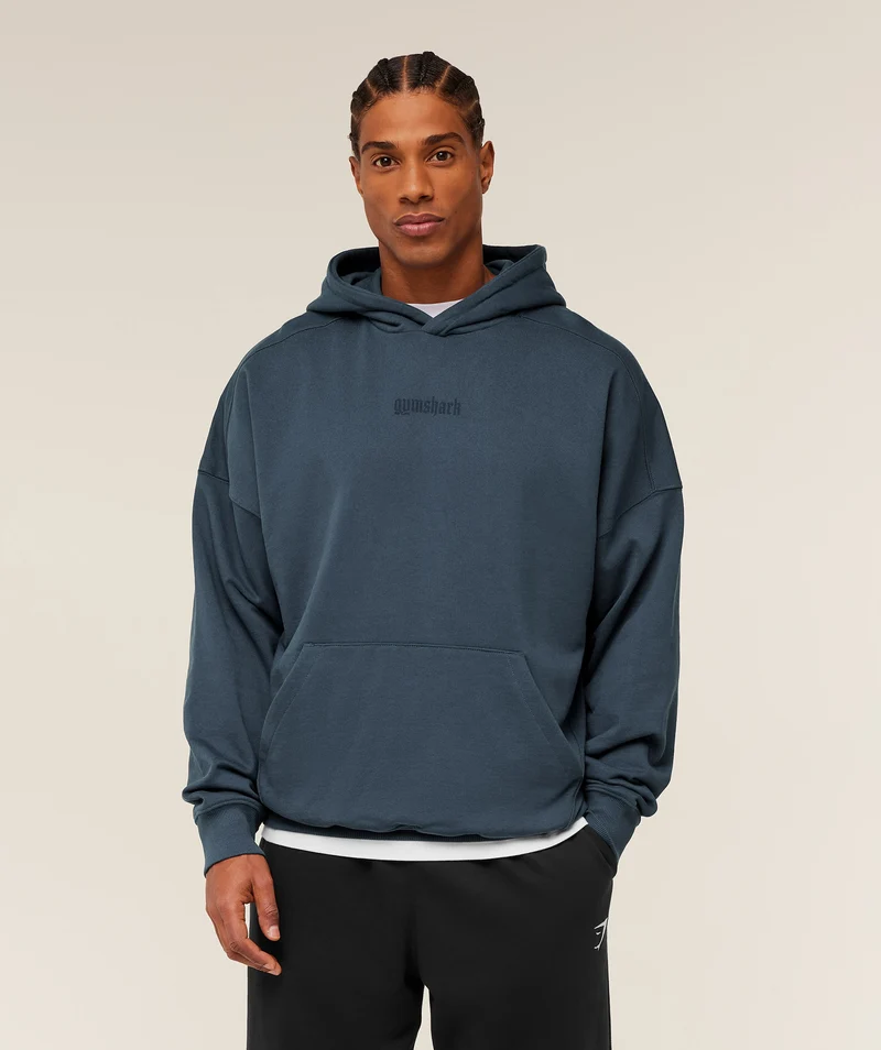 Gymshark Olde English Hoodie - Stealth Blue