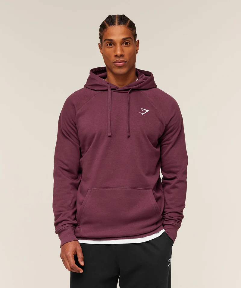 Gymshark Crest Hoodie - Impact Burgundy