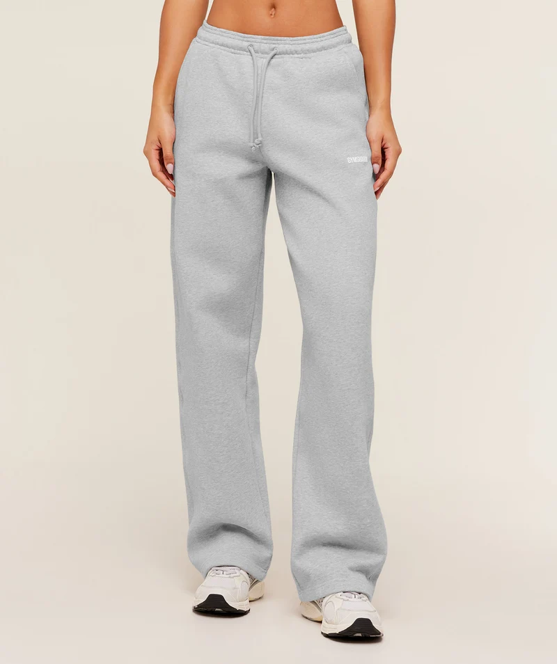 Gymshark Cosy Luxe Straight Leg Tall Joggers - Soft Grey Marl
